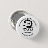 Zuhause-Adresse der Black Scorpion Monogram Family Button (Vorne & Hinten)