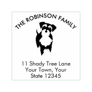 Zuhause-Adresse der Familie Schnauzer Dog Permastempel