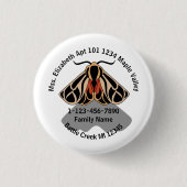 Zuhause-Adresse der gestorbenen Tiger Moth Family Button (Vorderseite)