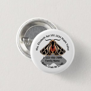 Zuhause-Adresse der gestorbenen Tiger Moth Family Button