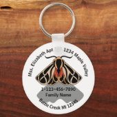 Zuhause-Adresse der gestorbenen Tiger Moth Family Schlüsselanhänger (Vorderseite)