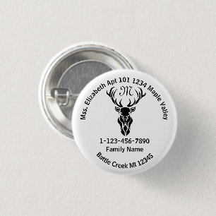 Zuhause-Adresse der Lost-Stag-Monogram-Familie Button