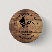 Zuhause-Adresse der Rooster-Silhouette Button (Vorderseite)