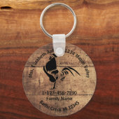Zuhause-Adresse der Rooster-Silhouette Schlüsselanhänger (Vorderseite)