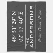Zuhause-Adresse für den benutzerdefinierten Latitu Fleecedecke (Vorderseite)