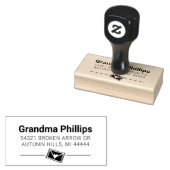 Zuhause-Adresse für Großeltern-Liebe-Kautschuk-Bri Gummistempel (Stempel)