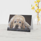 Zuhause-allein goldener Retriever-Gruß-Karte Karte (Gelbe Blume)