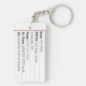 Zuhause-alleine-Notfallkarte-Schlüsselanhänger Schlüsselanhänger (Rückseite)