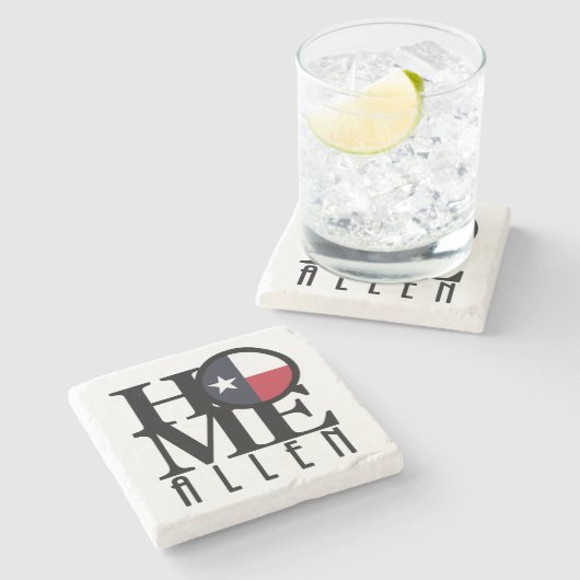 ZUHAUSE Allen Texas Steinuntersetzer (Seitenansicht)