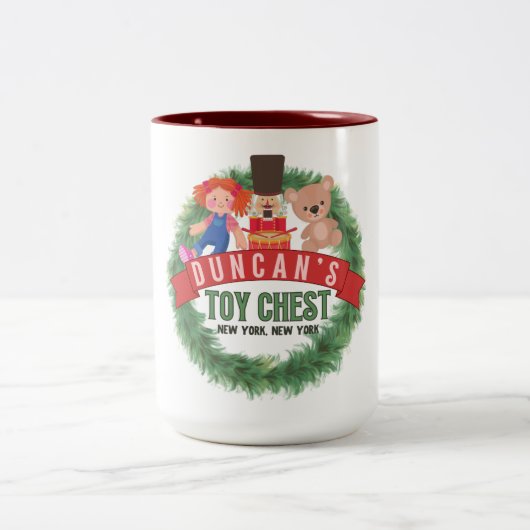 Zuhause Alone 2 Duncan's Toy Chest Zweifarbige Tasse (Mittel)