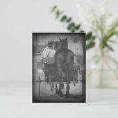 Zuhause als Pferd hinter der Buggy Postkarte (Stehend Vorderseite)