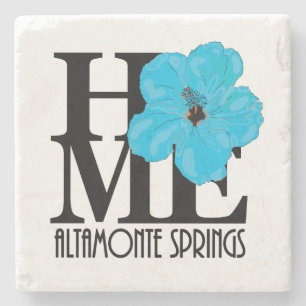 ZUHAUSE Altamonte Springs Blue Hibiskus Steinuntersetzer