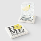 ZUHAUSE Altamonte Springs Gelber Hibiskus Steinuntersetzer (Seitenansicht)