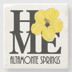 ZUHAUSE Altamonte Springs Gelber Hibiskus Steinuntersetzer
