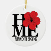ZUHAUSE Altamonte Springs Red Hibiskus Keramik Ornament (Vorne)