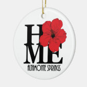 ZUHAUSE Altamonte Springs Red Hibiskus Keramik Ornament (Links)