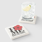 ZUHAUSE Altamonte Springs Red Hibiskus Steinuntersetzer (Seitenansicht)