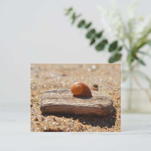 Zuhause am Strand Postkarte (Stehend Vorderseite)