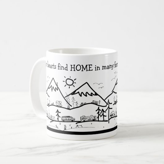 Zuhause an vielen Orten I Kaffeetasse (Vorderseite Links)