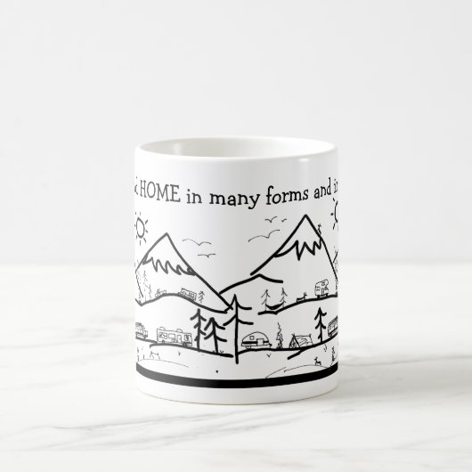 Zuhause an vielen Orten I Kaffeetasse (Mittel)