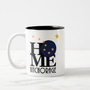 ZUHAUSE Anchorage Alaska 11oz Zweifarbige Tasse