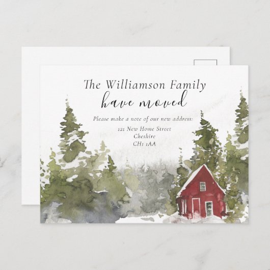 Zuhause Änderung der Anschrift Postkarte (Vorne/Hinten)