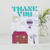 Zuhause-Ansicht Dankeskarte (Stehend Vorderseite)
