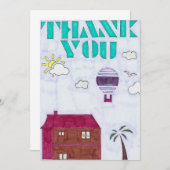 Zuhause-Ansicht Dankeskarte (Vorne/Hinten)