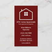 Zuhause Appraiser Inspector Vertikale Visitenkarte (Vorderseite)