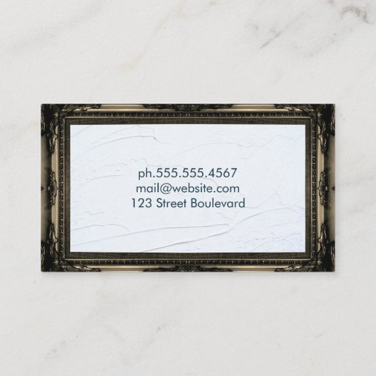 Zuhause Architect Logo | Classic Gold Frame Visitenkarte (Rückseite)