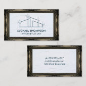 Zuhause Architect Logo | Classic Gold Frame Visitenkarte (Vorne/Hinten)