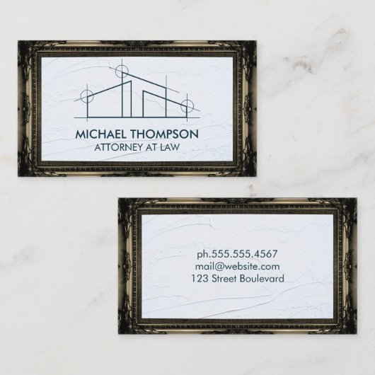 Zuhause Architect Logo | Classic Gold Frame Visitenkarte (Vorne/Hinten)