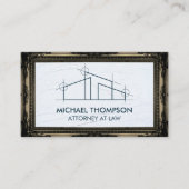 Zuhause Architect Logo | Classic Gold Frame Visitenkarte (Vorderseite)