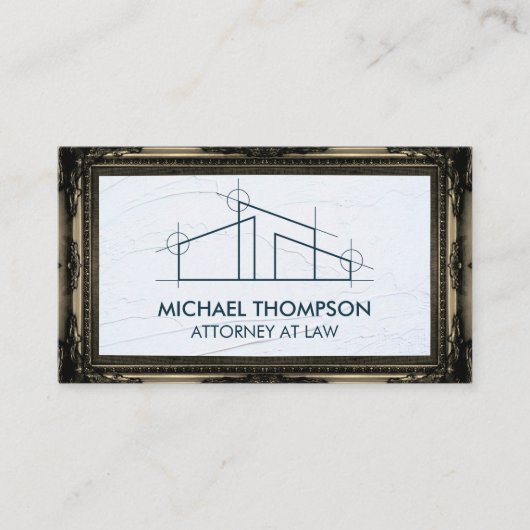 Zuhause Architect Logo | Classic Gold Frame Visitenkarte (Vorderseite)