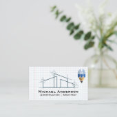 Zuhause Architect Logo | Gitterpapier | Bau Visitenkarte (Stehend Vorderseite)