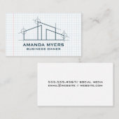 Zuhause Architect Logo | Hintergrund des Grid Pape Visitenkarte (Vorne/Hinten)