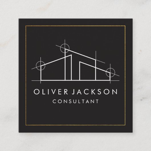 Zuhause Architect Logo Quadratische Visitenkarte (Vorderseite)