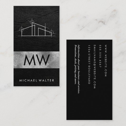 Zuhause Architect Logo Visitenkarte (Vorne/Hinten)