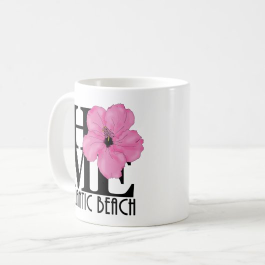 ZUHAUSE Atlantic Beach 11oz Rosa Hibiskus Kaffeetasse (Vorderseite Links)