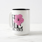 ZUHAUSE Atlantic Beach 15oz Rosa Hibiskus Zweifarbige Tasse (Vorderseite Links)