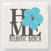 ZUHAUSE Atlantic Beach Blue Hibiskus Steinuntersetzer (Vorderseite)