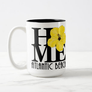 ZUHAUSE Atlantic Beach Gelber Hibiskus 15 oz Zweifarbige Tasse