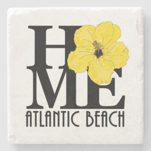 ZUHAUSE Atlantic Beach Gelber Hibiskus Steinuntersetzer