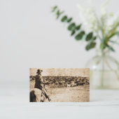 Zuhause auf dem Strecken-Vintager Cowboy-alten Visitenkarte (Stehend Vorderseite)