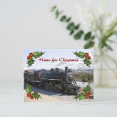 Zuhause auf dem Zug für Weihnachten Postkarte (Stehend Vorderseite)