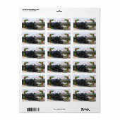 Zuhause auf dem Zug für Weihnachtsgeschenke Aufkle Adressaufkleber (Vorne)