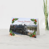 Zuhause auf dem Zug für Weihnachtskarte Feiertagskarte (Vorderseite)