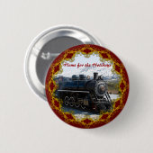 Zuhause auf der Zugstrecke für den Feiertag Button (Vorne & Hinten)