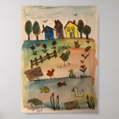 Zuhause auf einem Hügel Poster (Vorne)