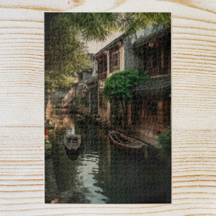 Zuhause auf einem Kanal in Lijiang Puzzle